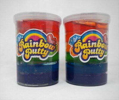 JA-RU 4636 All Mine Rainbow Putty Glitter Slime 16oz Jar 2pk