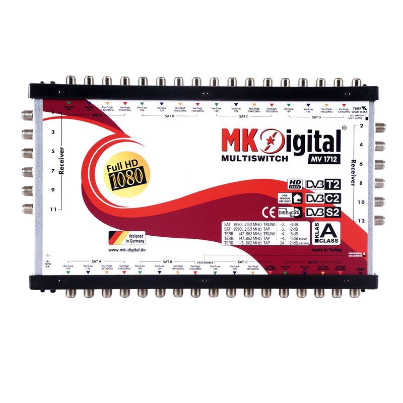 Thumbnail - Mk Digital Mv 1712 Multischalter Multiswitch Sat Verteiler 17 Auf 12