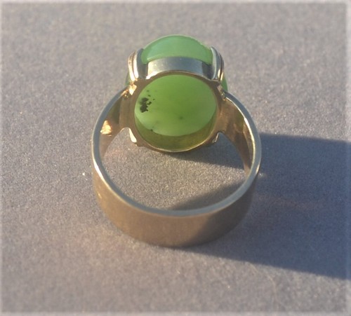 Anello uomo vintage oro 14 kt giada giadeite siberiana - Foto 7 di 11