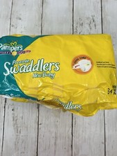 Partial Package Vintage PAMPERS Swaddlers Diapers Preemie New Baby Newborn 90s