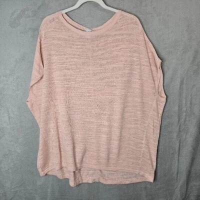 J.Jill 1X Plus Size Sweater Vest Linen/Cotton Blend Peach Oversized Soft Girl - Image 1 of 4