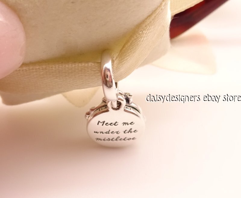 2020 Holiday PANDORA Christmas Mistletoe Dangle Charm 799229c01 Bagtag ...