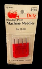 DRITZ Standard Point Machine Needles SIZE 14 (90) for HOME SEWING MACHINES - New