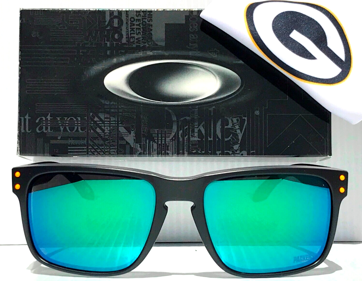 NFL Oakley Holbrook Green Bay Mt Black PACKERS PRIZM Jade Lens