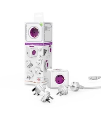 allocacoc PowerCube DuoUSB ReWirable Travel Plugs + DE Kabel, Reiseadapter & 4x 