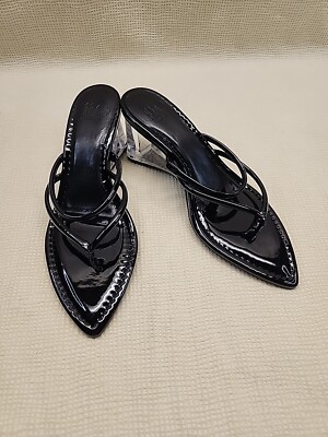 JLO by Jennifer Lopez Womens Zurin Black T-Strap Heels Size 10M