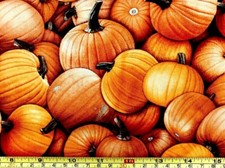 Tina Scrap 9"x21" Harvest Fall Pumpkin Thanksgiving Autumn Country Cotton Fabric