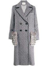 Fendi Fur Pockets Wool & Alpaca Leather-trimmed Coat Size I 40 S Small