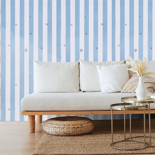 10m Wallpaper Blue Wall Sticker Living Bed Room Furniture Decor Wall