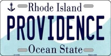 PROVIDENCE RHODE ISLAND STATE BACKGROUND METAL NOVELTY LICENSE PLATE TAG