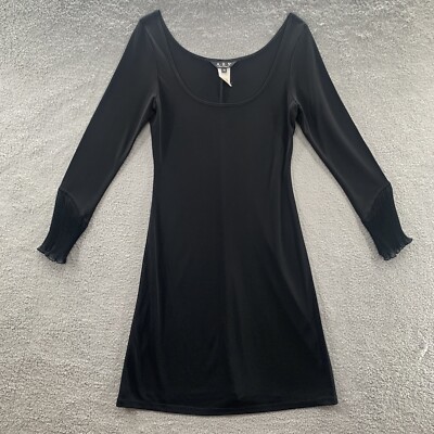 A.B.S Allen Schwartz Women s Scoop Neck Pleated  Sleeve Midi Dress Black Size 8