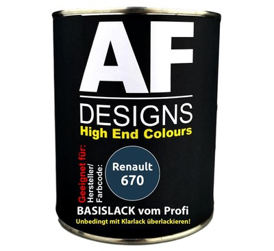 1L Autolack für Renault 670 Blue Lemania Metallic  Autolack Spritzfertig