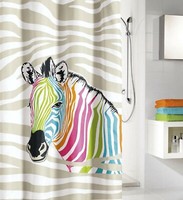 Kleine Wolke - Duschvorhang Zebra 180X200Cm Mehrfarbig Textil