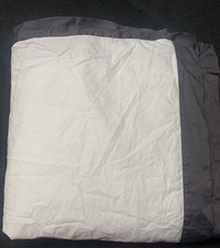Restoration Hardware RH Italian Bold Border Cotton Duvet Full/Queen Greystone