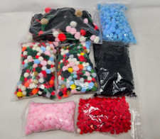 Huge Lot of Assorted Multi-Color Pom Poms Mixed Sizes Kids Arts  Crafts