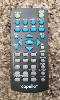 Capello Remote Control for DVD Player CVD2216 CVD2216BLK Black