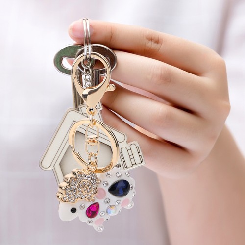 Car Key Chain Alloy Sheep Ring Keychain Cute Pendant Charm Keyring - Picture 7 of 12