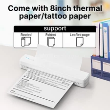 Wireless Thermal Printer with 1roll paper, Inkless Portable Thermal Printer