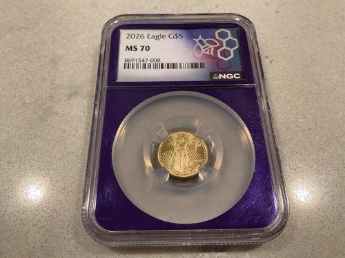 2026 $5 American Gold Eagle 1/10 oz NGC MS70 Gold Coin