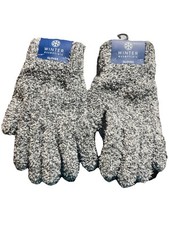 2pks- Winter Essentials Women's Cozy Gloves Gray Black Specks NEW