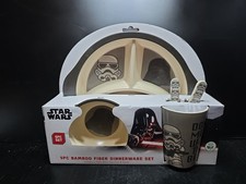 Star Wars 5pc Bamboo Fiber Dinnerware Set Darth Vader Stormtrooper Kids Plate