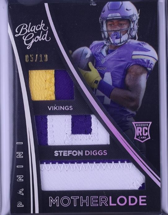 Stefon Diggs Panini Black Gold Mother Lode Triple Memorabilia #MLSD White Gold