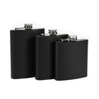 Flask Water Bottle Camping Carry Alcohol 1PCS 7-12oz Black Black Matte