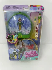 2025 Polly Pocket & Buddy the Elf Micro Compact Set Christmas Theme NEW