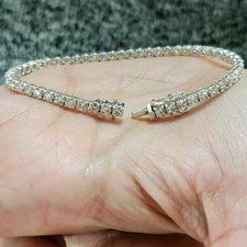 Macy s 14K White Gold 9Ct Natural Diamond Ten...