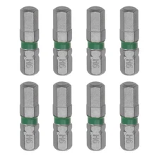 8pcs H6 Hex Screwdriver Bit 6mm 1/4" Hex Shank Magnetic Power Drill Bits