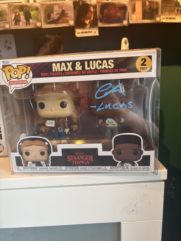 Funko Pop Stranger Things Max and Lucas 2-Pack signed by Caleb McLaughlin w/ COA