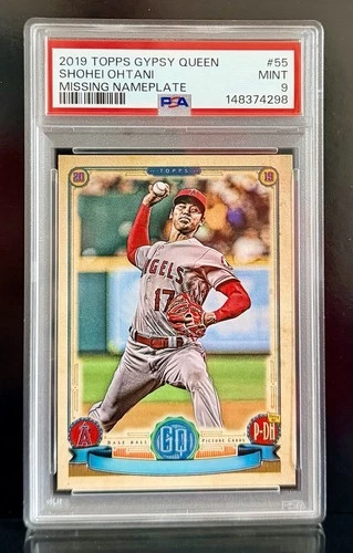 2019 Topps Gypsy Queen Shohei Ohtani #55 Missing Nameplate PSA 9 Mint LA Dodgers