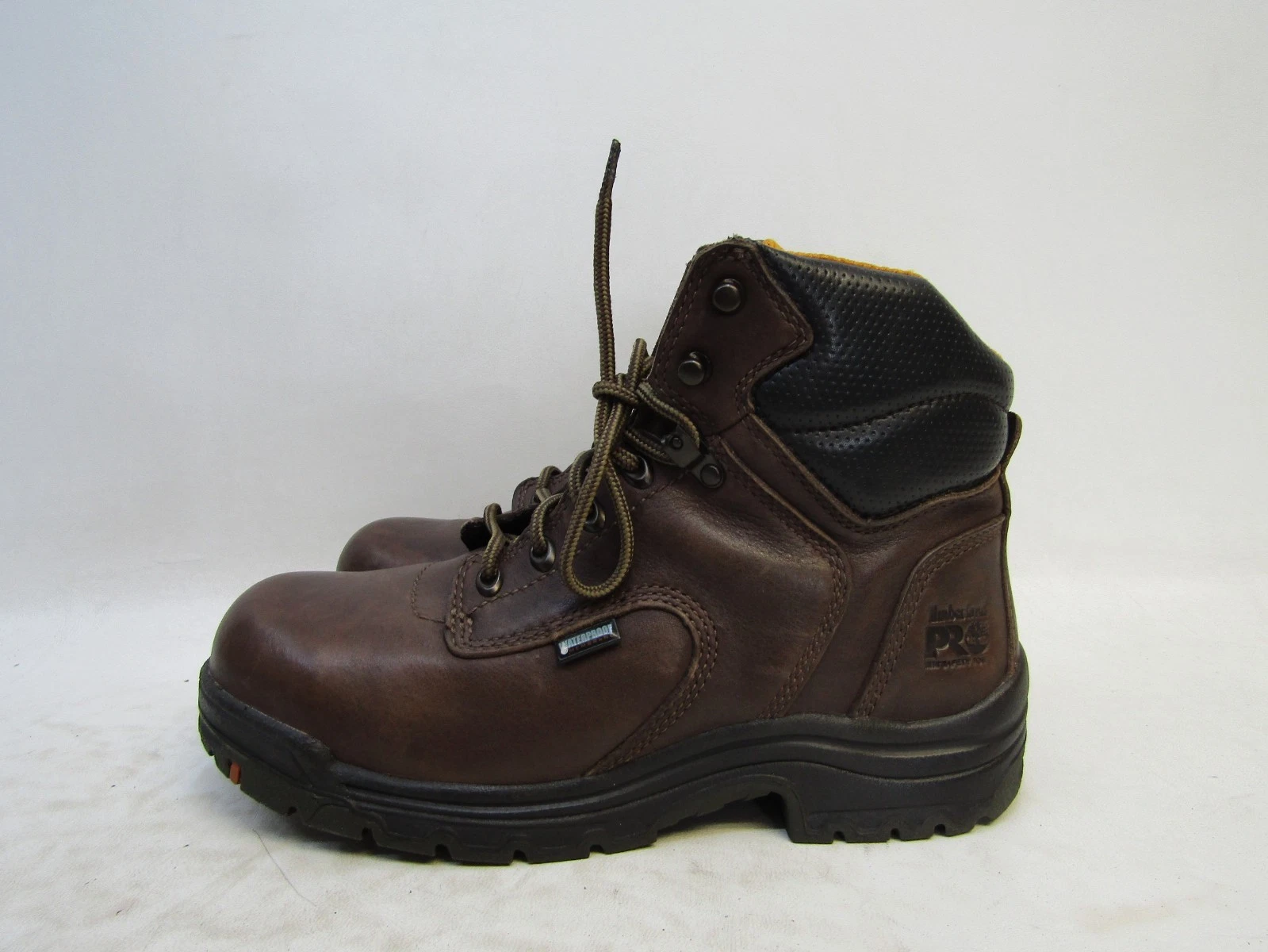 Stivaletti da lavoro Timberland Pro donna taglia 10 W larghezza larga pelle marrone stringati