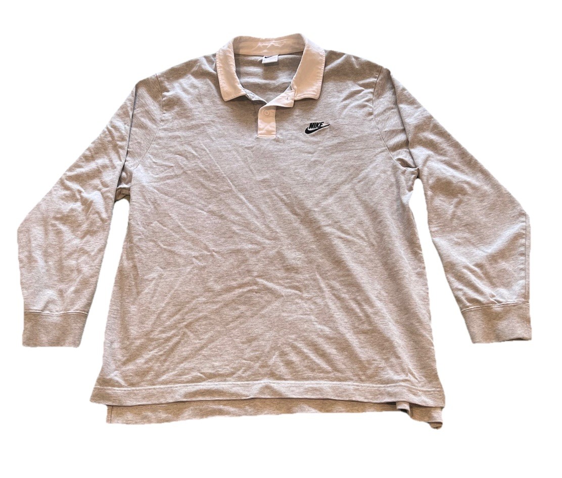 Nike Sportswear Men's Rugby Long Sleeve Zip Polo Gray Size: XL