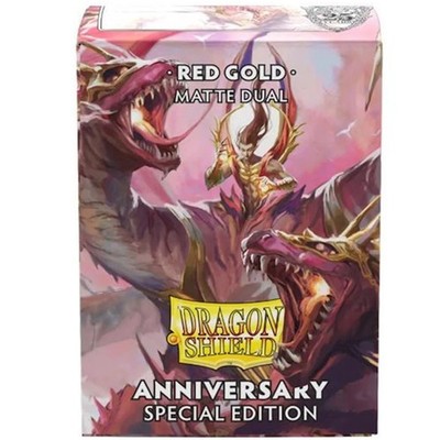 Dragon Shield Sleeves Dual Matte Pomegranate and Gold - 100 Sleeves