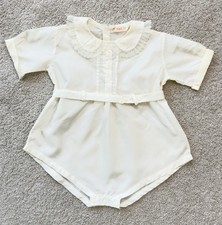 Vintage 1950's Baby Infant Ivory Romper 0-3 Months