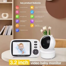 Babyphone Babyfon mit Kamera 3,2 Zoll Video Monitor PTZ Nachtsicht Temperatur