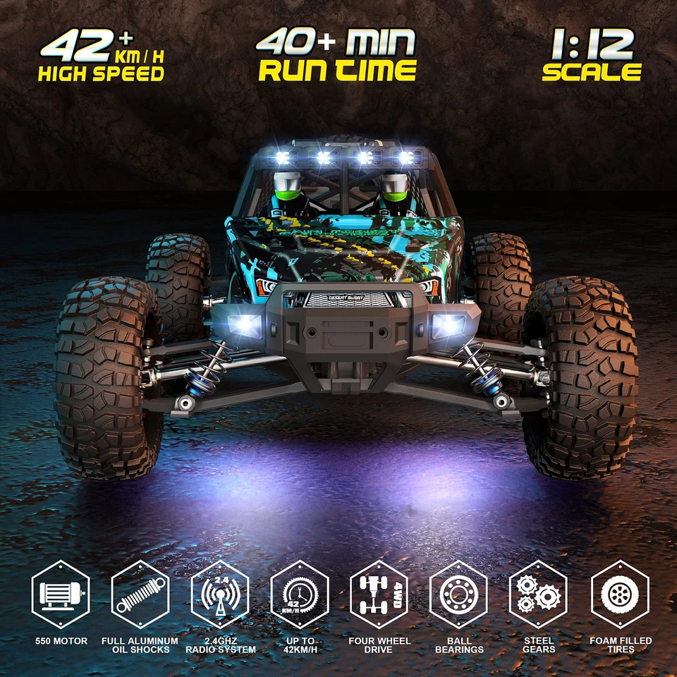 2995 Remote Control Truck 1:12 Scale RC Buggy 550 Motor Upgrade Version 42KM/... - Image 3 of 4