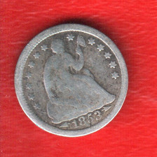 1853 Liberty Seated Silver Half Dime  USA Silver 1/2 Dime Coin