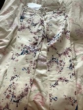 Bisou d'eve White Denim Stretch Low Rise Jeans, Size EU 38 (UK 10) BNWT