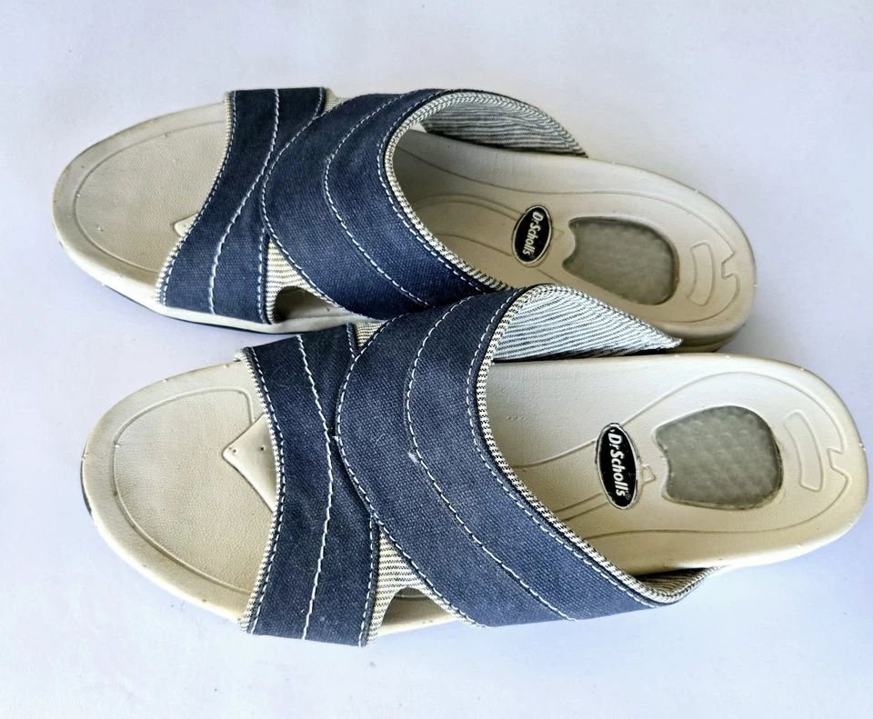 Sandalias deportivas Dr. Scholls 8M Pacific para mujer azul gris punta abierta sin cordones Foto 3 de 4