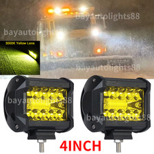 Snow Plow 2x 4inch Led Work Lights Lamp Truck Tractor Headlight Tractor Suv Utv