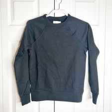 Everlane French Terry Black Long Sleeve Crew Sweatshirt Unisex Size XXXS NWOT