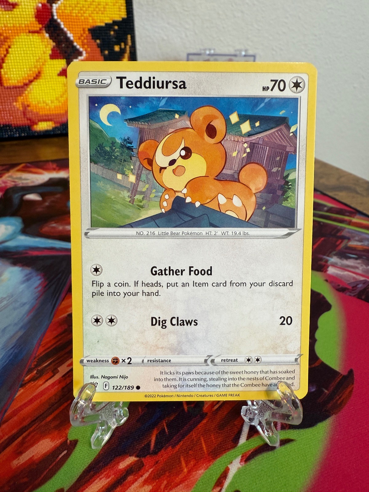 Pokemon Teddiursa 122/189 Common TCG 2022 Astral Radiance Card