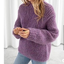 Other Stories Small Alpaca Lavender Knit Sweater Fuzzy Cozycore
