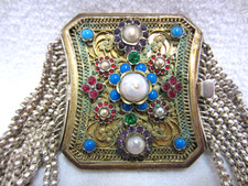 Antike "KROPFKETTE" (16-reihig) - BIEDERMEIER - Süddeutsch um 1860 - SILBER