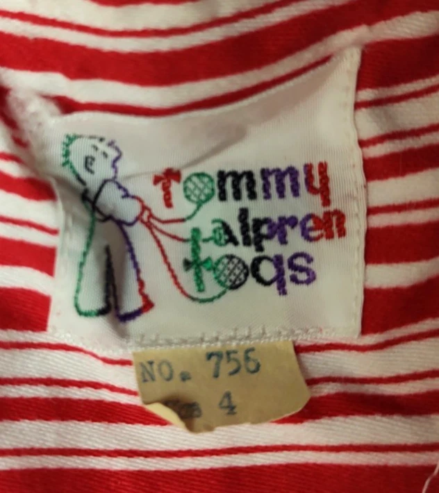Vtg Tommy Alpren Togs Peppermint Stripe Boy's Jacket~Red & White Stripe~SZ 4 - Image 3 of 4