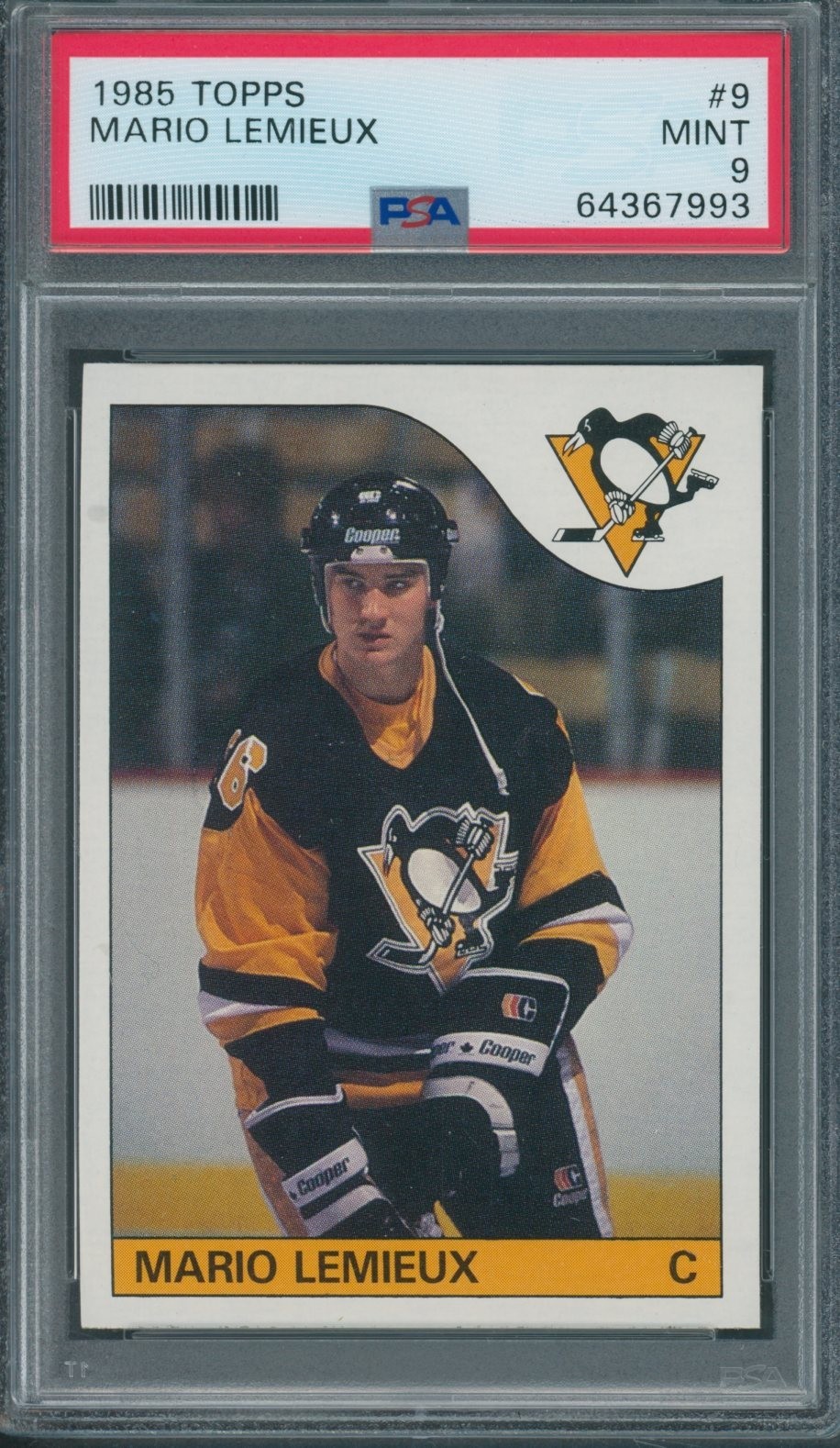 1985/86 Topps #9 Mario Lemieux PSA MINT 9 *7993