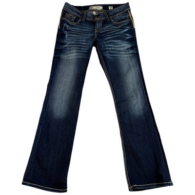 Buckle BKE Culture Bootcut Regular Jeans Womens 30 Blue Whiskering Denim Stretch