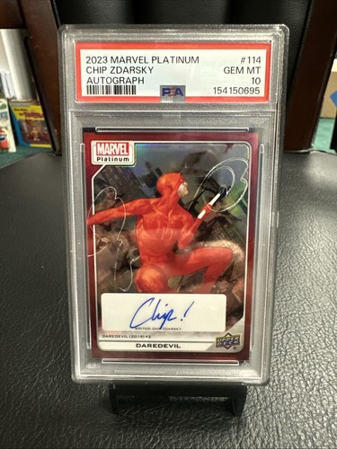2023 Marvel Platinum Creator Auto Red Rainbow Daredevil/chip Zdarsky Psa 10 